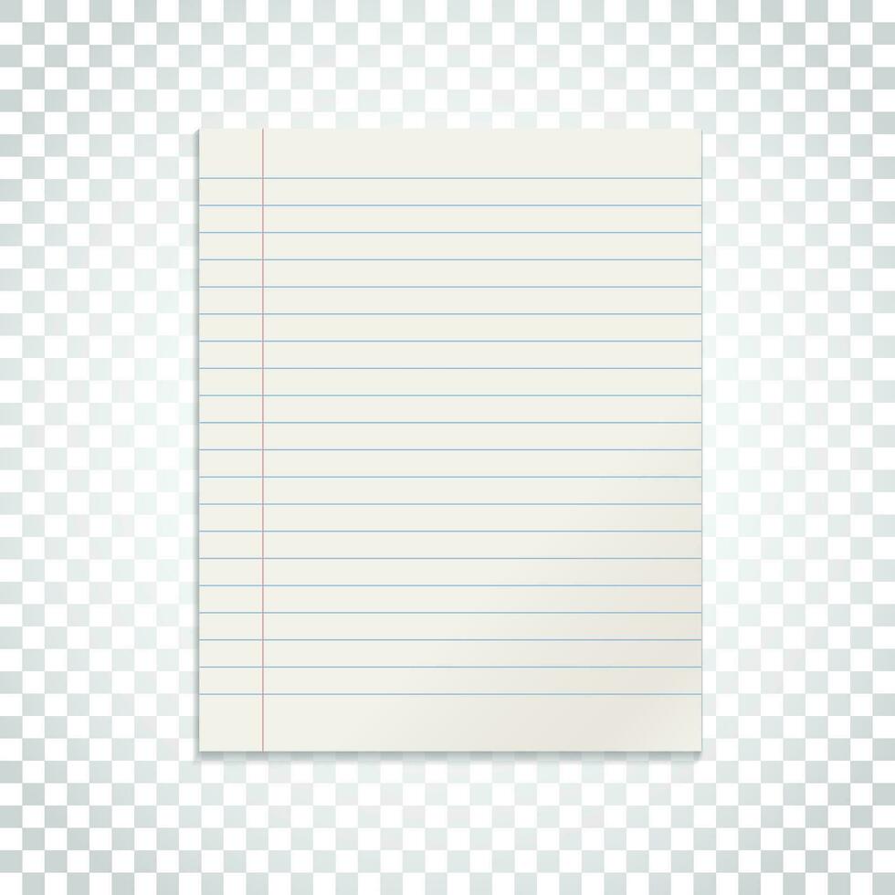 Realistic line paper note on isolated background vector