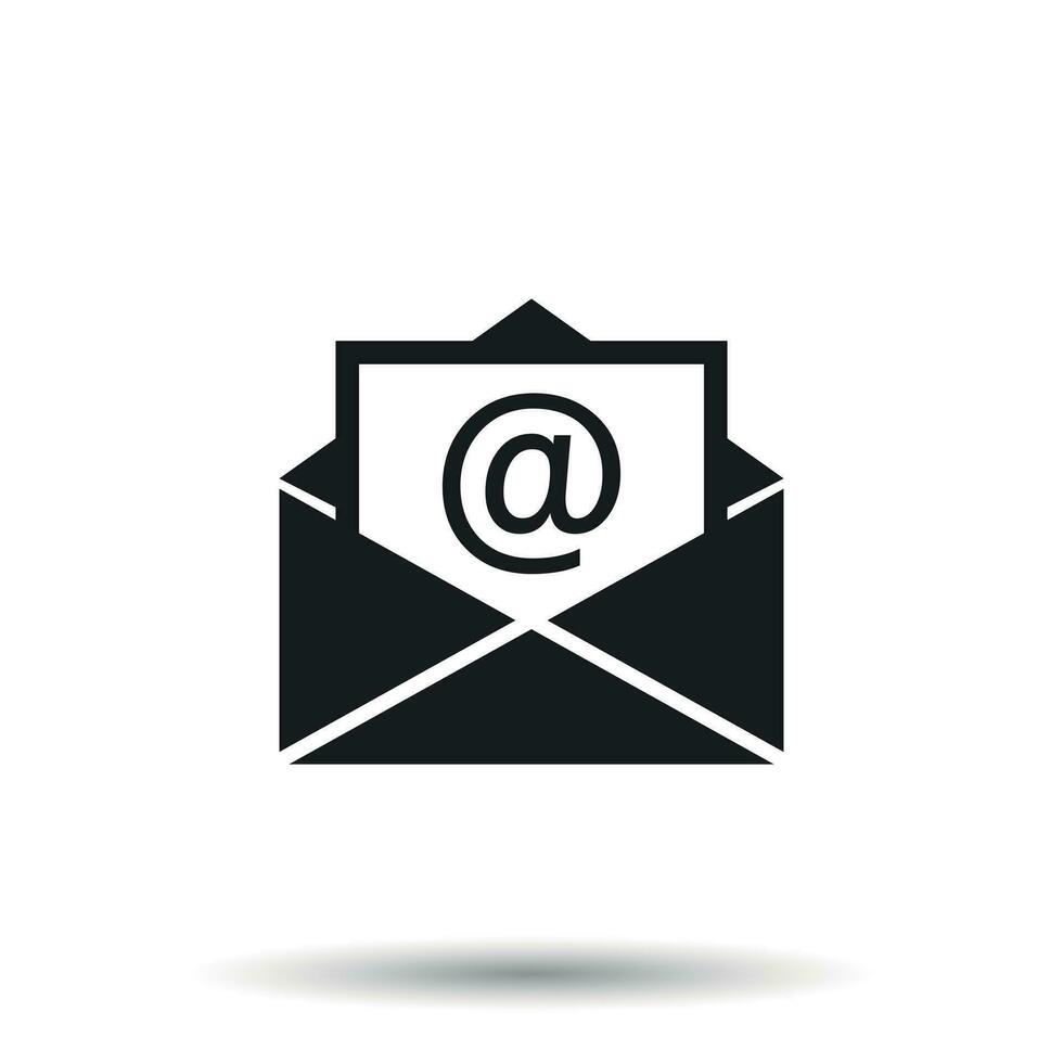 Mail envelope icon vector isolated on white background. Symbols of email flat vector illustration.