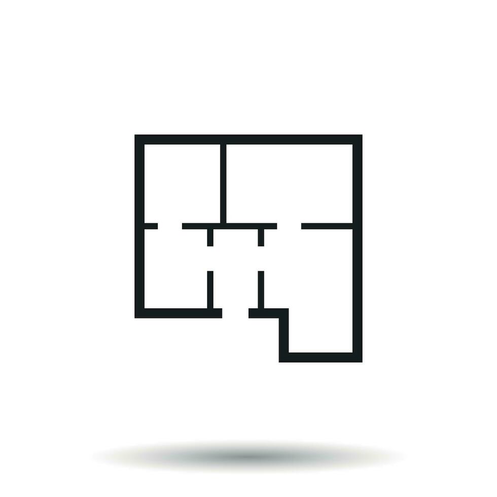 casa plan sencillo plano icono. vector ilustración en blanco antecedentes.