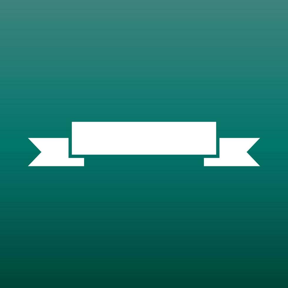 Badge icon. Ribbon vector illustration in flat style on green background.