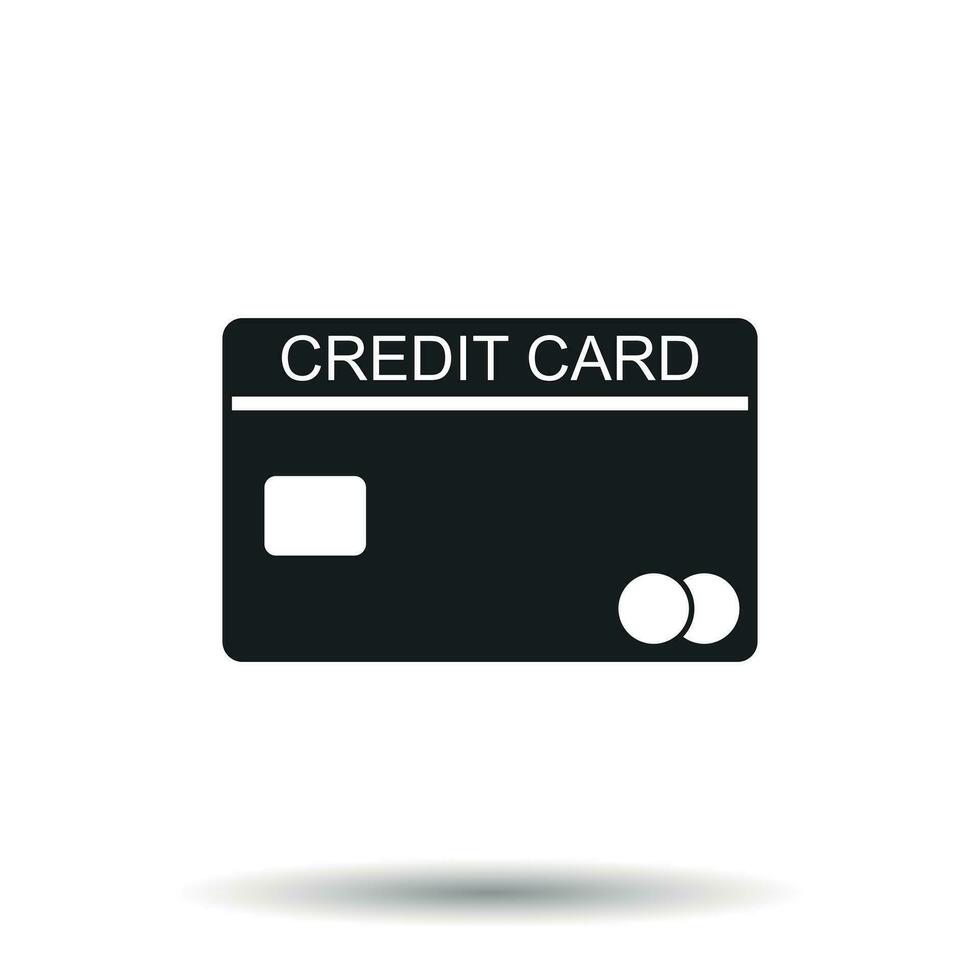 Credit card icon. Banking card vector illustration in flat style on white background.
