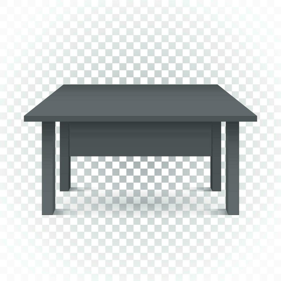 Vector 3d table for object presentation. Empty dark top table on isolated background.