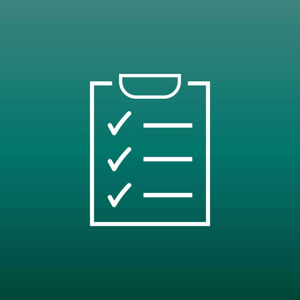 To do list icon. Checklist, task list vector illustration in flat style. Reminder concept icon on green background.