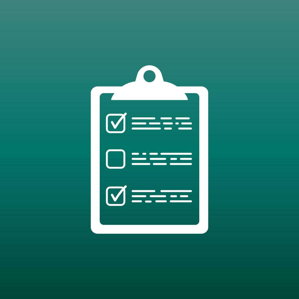 To do list icon. Checklist, task list vector illustration in flat style. Reminder concept icon on green background.