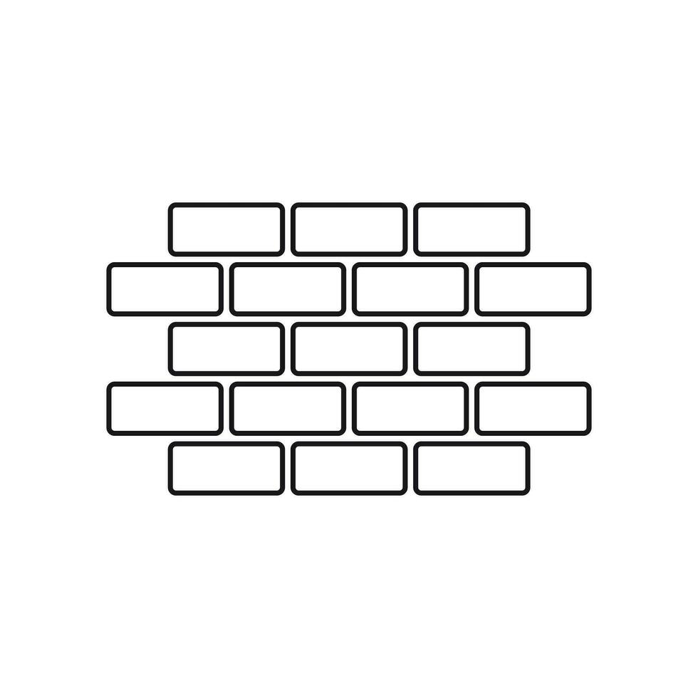 Wall brick icon in flat style isolated on white background. Wall symbol illustration in line style. vector