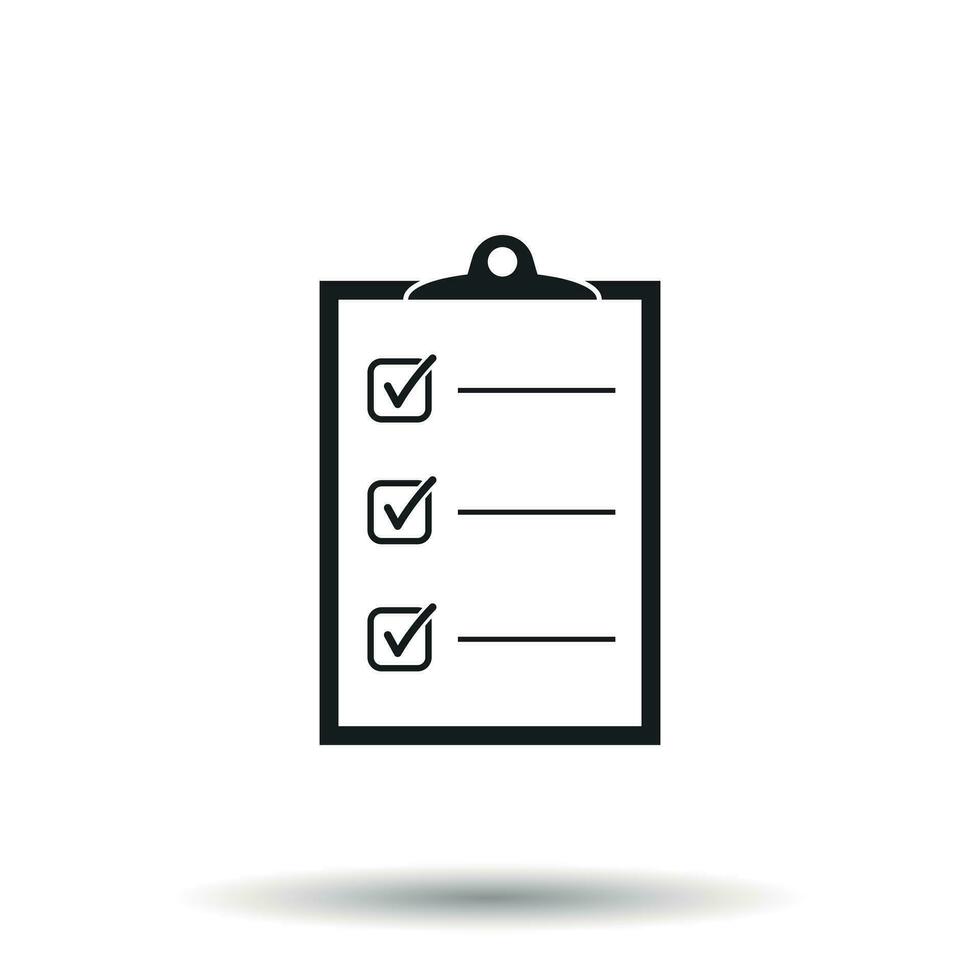 To do list icon. Checklist, task list vector illustration in flat style. Reminder concept icon on white background.