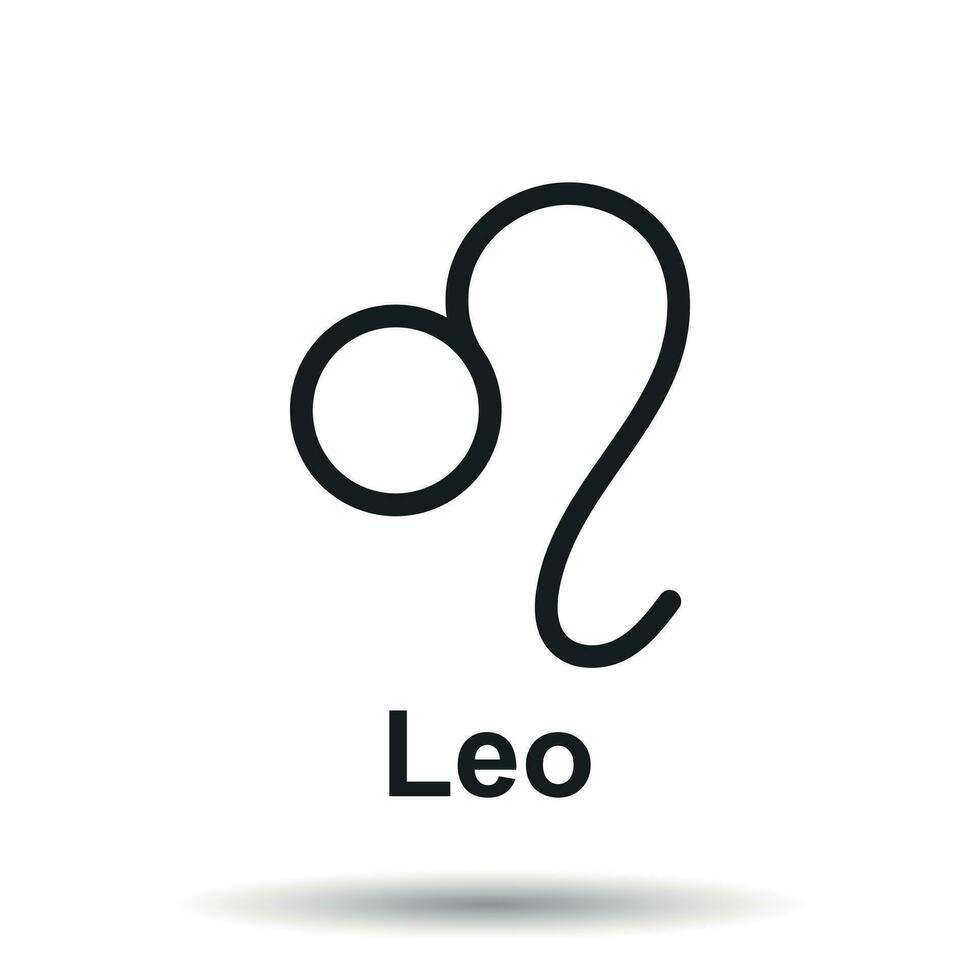 Leo zodiac sign. Flat astrology vector illustration on white background.