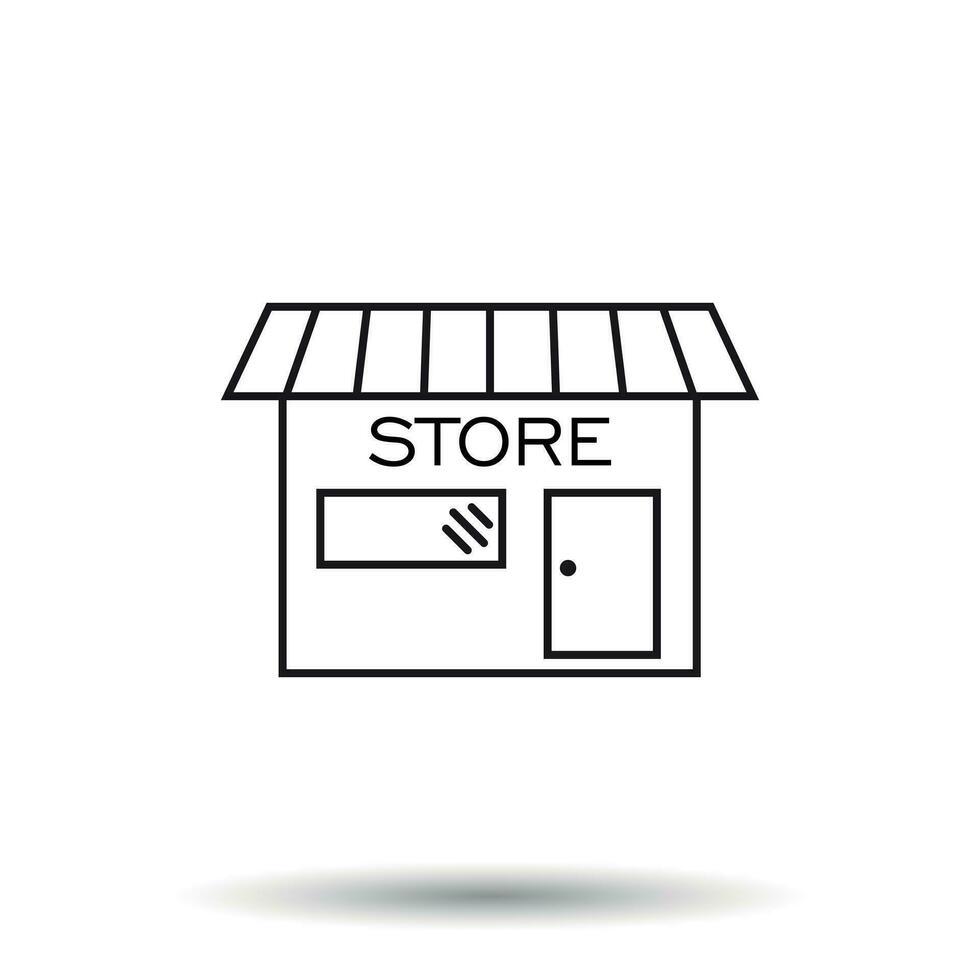 Store icon vector illustration in flat style. Shop symbol.