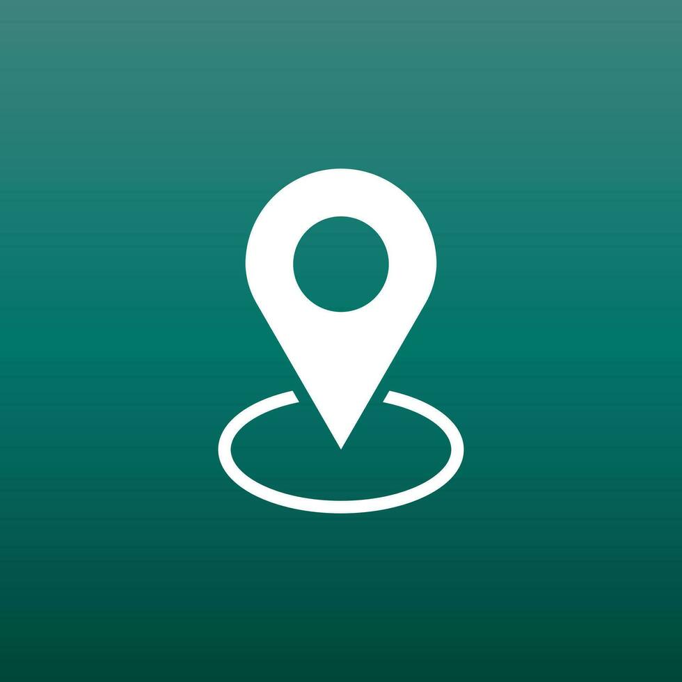 Pin icon vector. Location sign in flat style isolated on green background. Navigation map, gps concept. vector