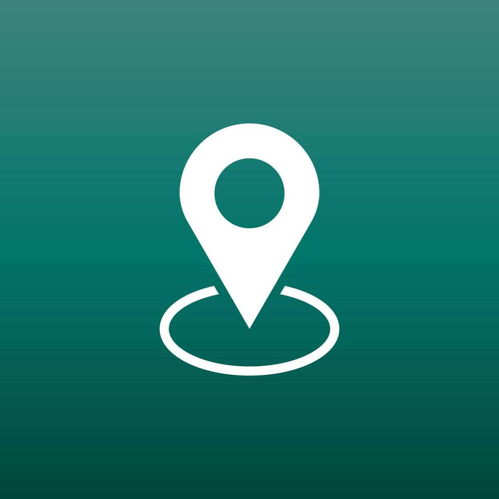 Pin icon vector. Location sign in flat style isolated on green background. Navigation map, gps concept. vector