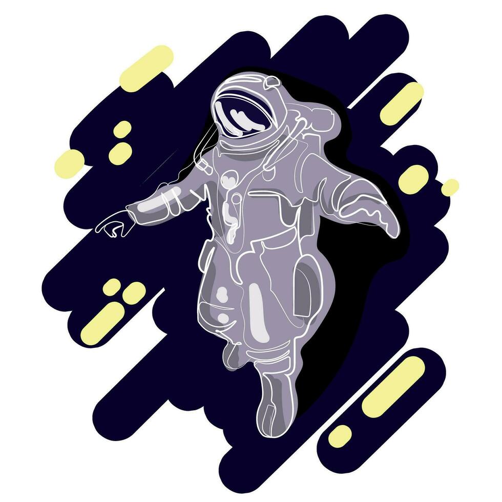 resumen Arte astronauta en espacio. astronauta línea Arte dibujo.imprimir,icono emblema diseño.vector espacio estructura metálica concepto vector ilustración