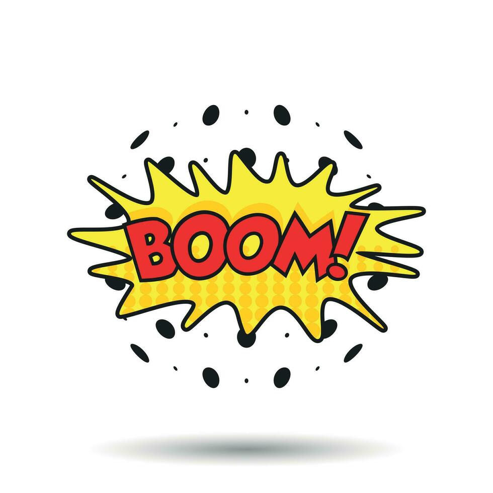 Boom comic sound effects. Sound bubble speech with word and comic cartoon expression sounds vector illustration.