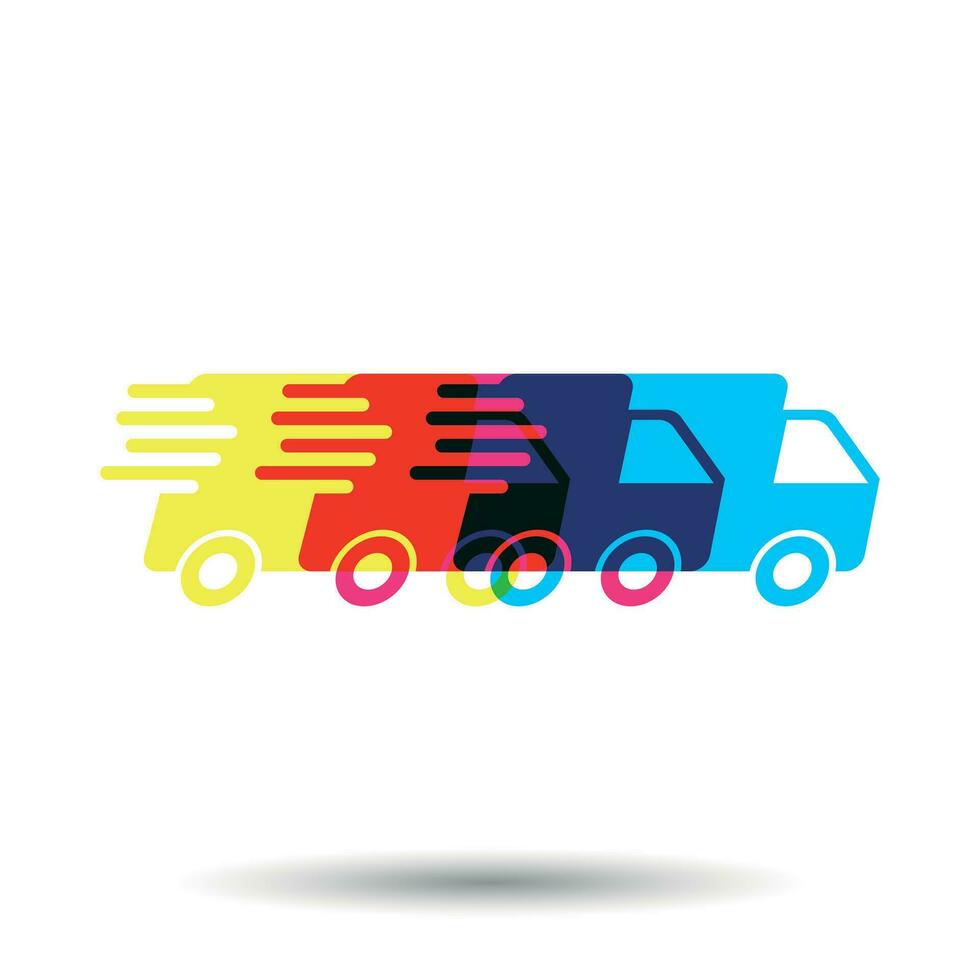 Delivery truck logo vector illustration. Fast delivery service shipping icon. Simple flat pictogram for business, marketing or mobile app internet concept