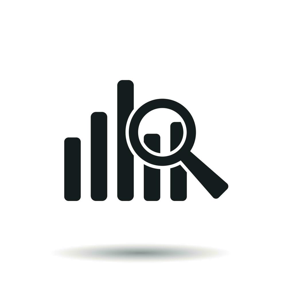 Business graph icon. Chart flat vector illustration on white background.