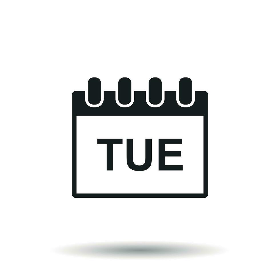 Tuesday calendar page pictogram icon. Simple flat pictogram for business, marketing, internet concept on white background. Trendy modern vector symbol for web site design or mobile app