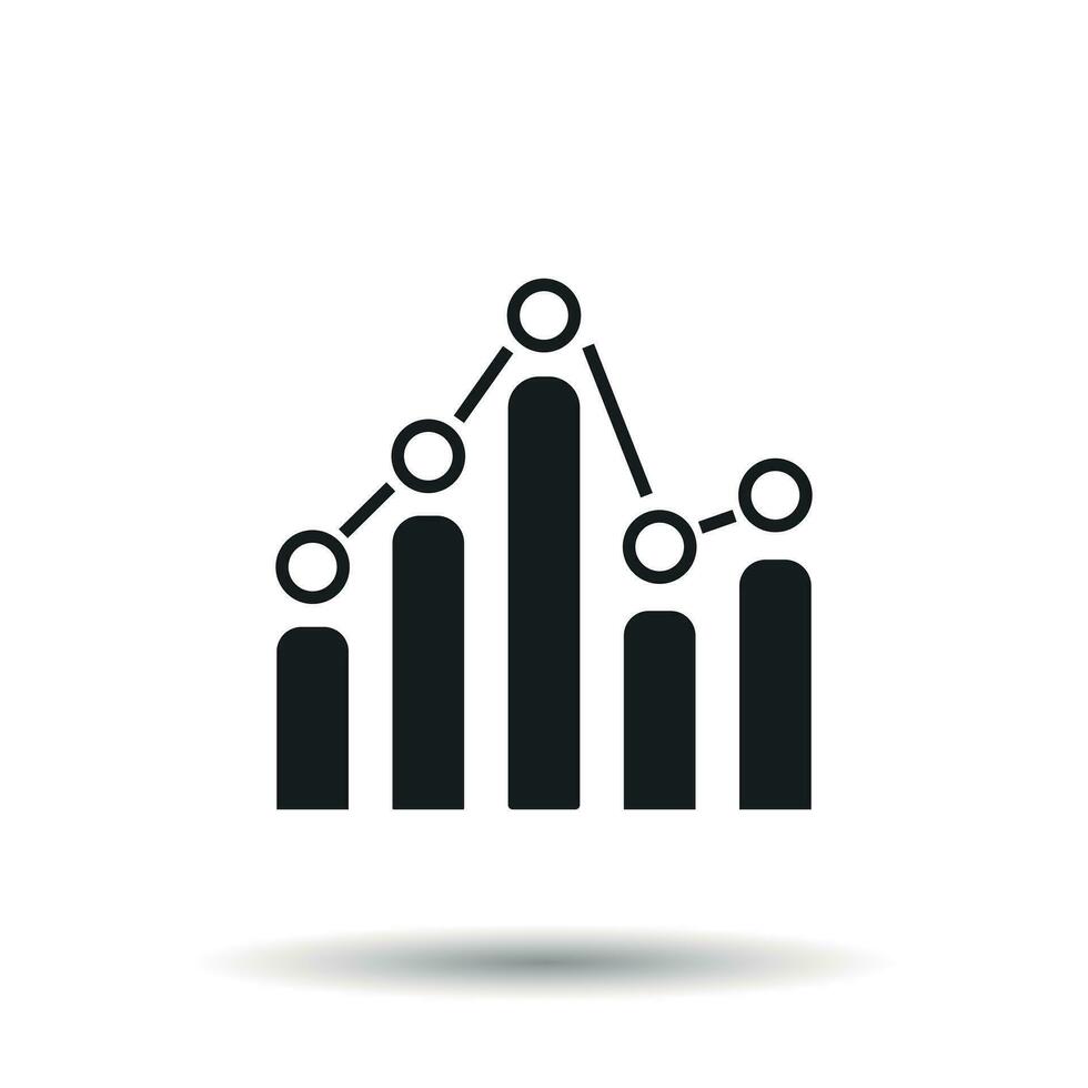 Business graph icon. Chart flat vector illustration on white background.