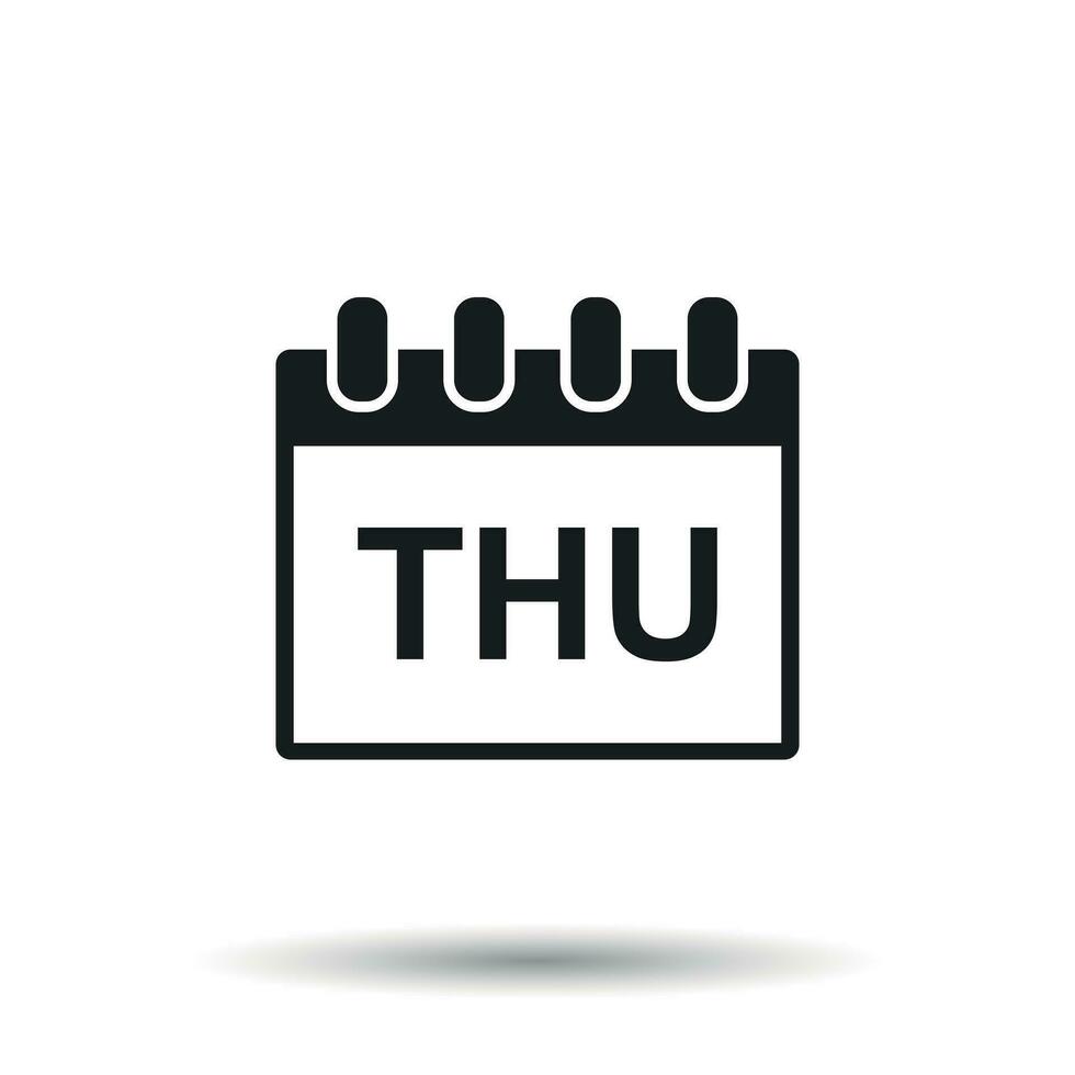 Thursday calendar page pictogram icon. Simple flat pictogram for business, marketing, internet concept on white background. Trendy modern vector symbol for web site design or mobile app