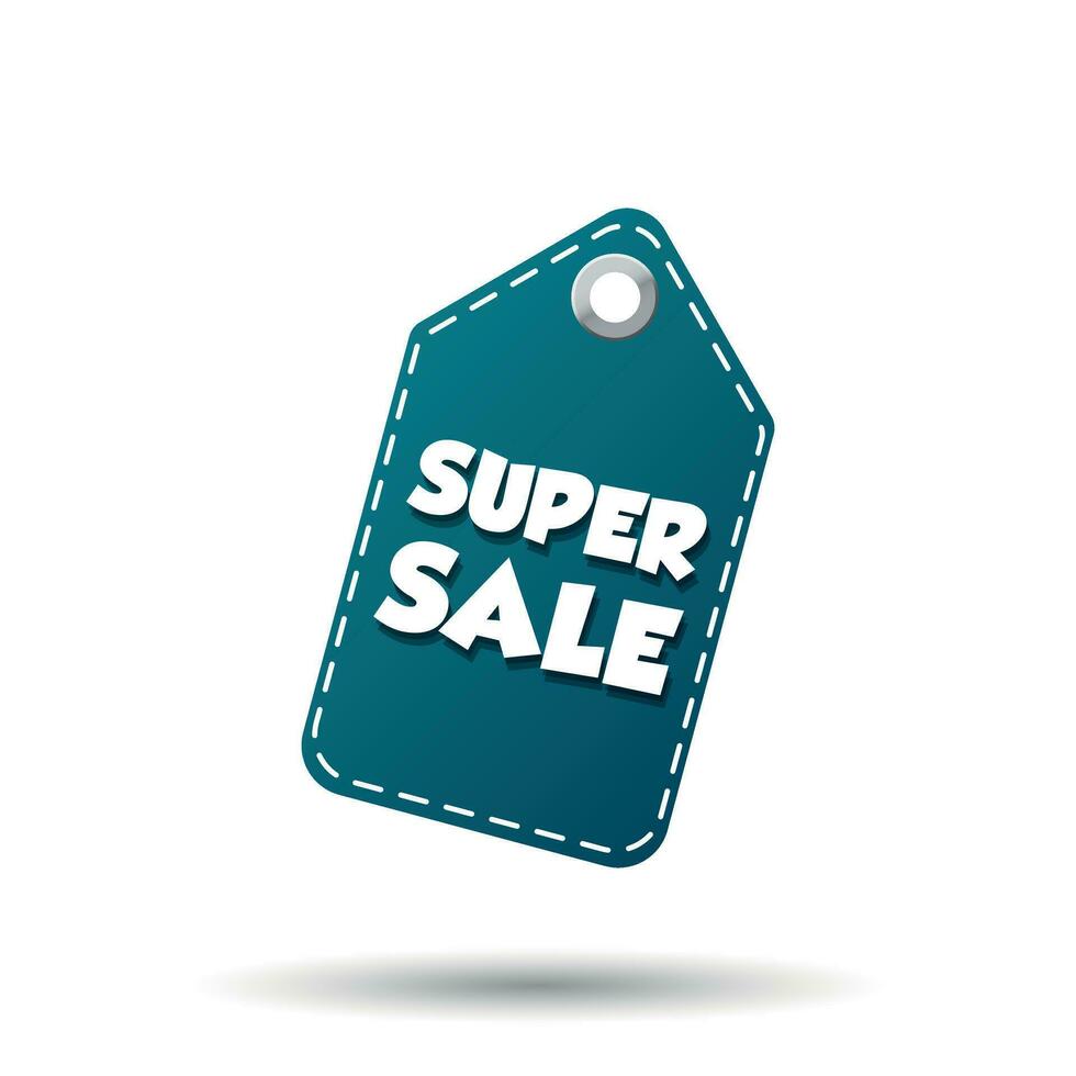 Super sale hang tag. Label vector illustration on white background