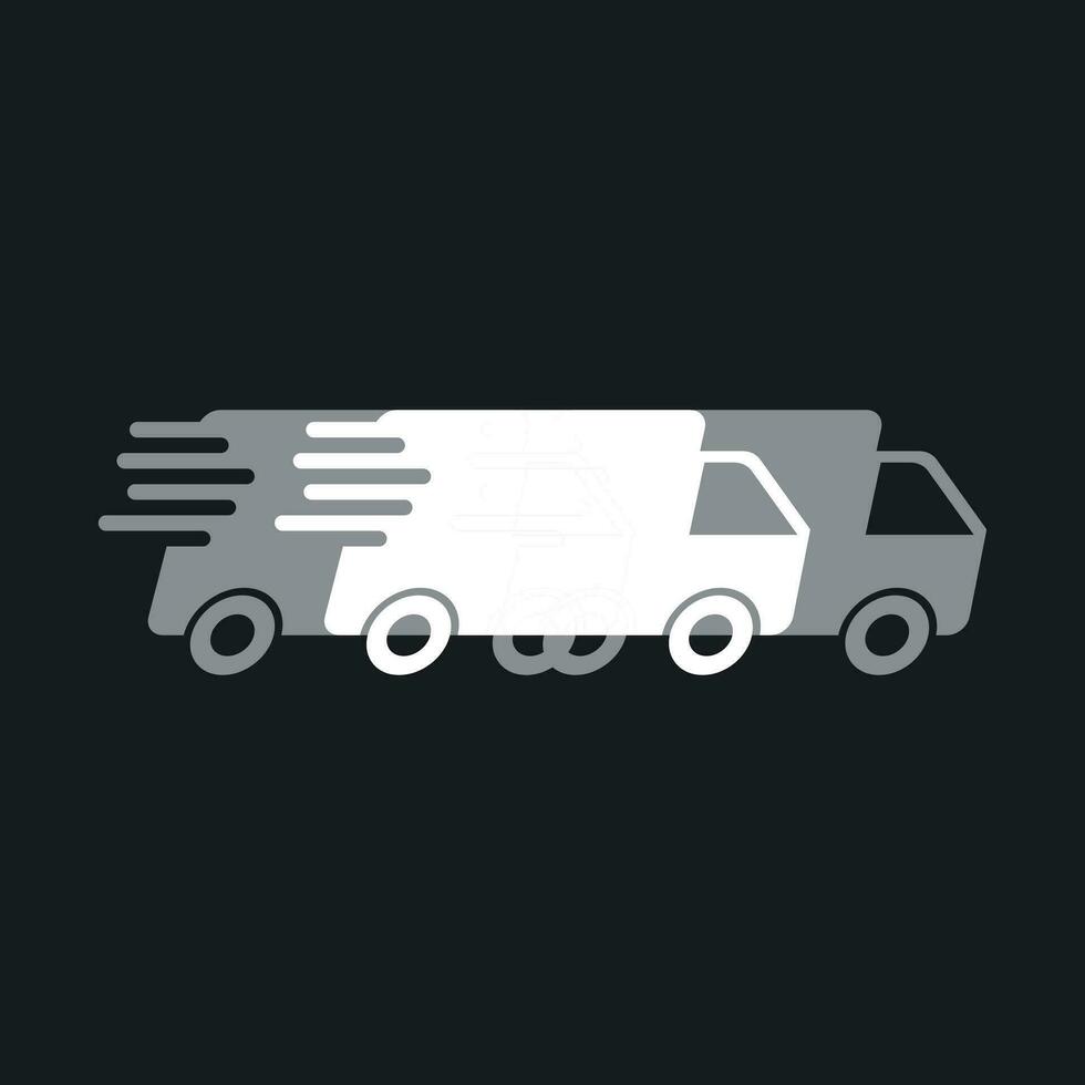 Delivery truck logo vector illustration. Fast delivery service shipping icon. Simple flat pictogram for business, marketing or mobile app internet concept