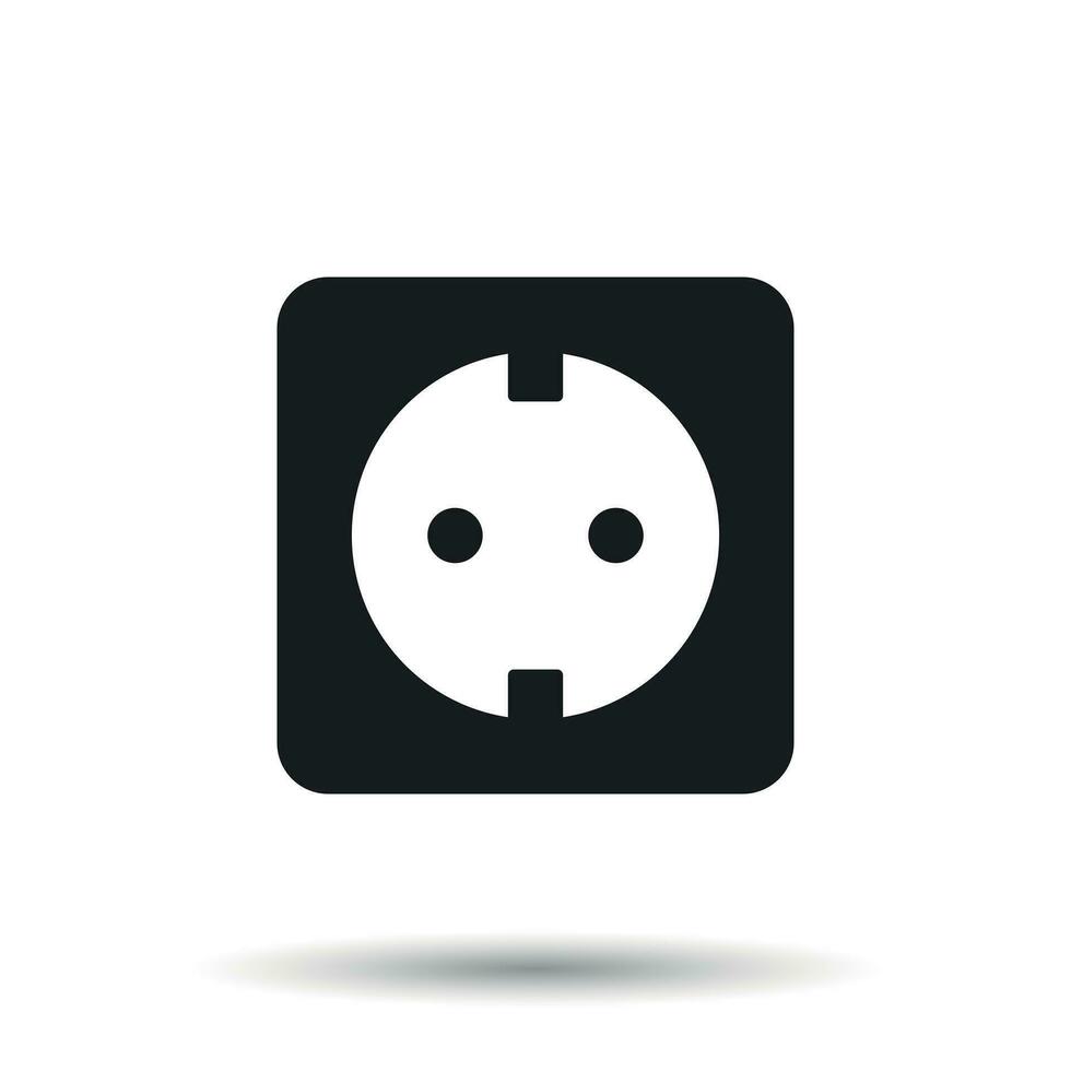 Extension cord vector icon. Electric power socket flat illustration on white background.