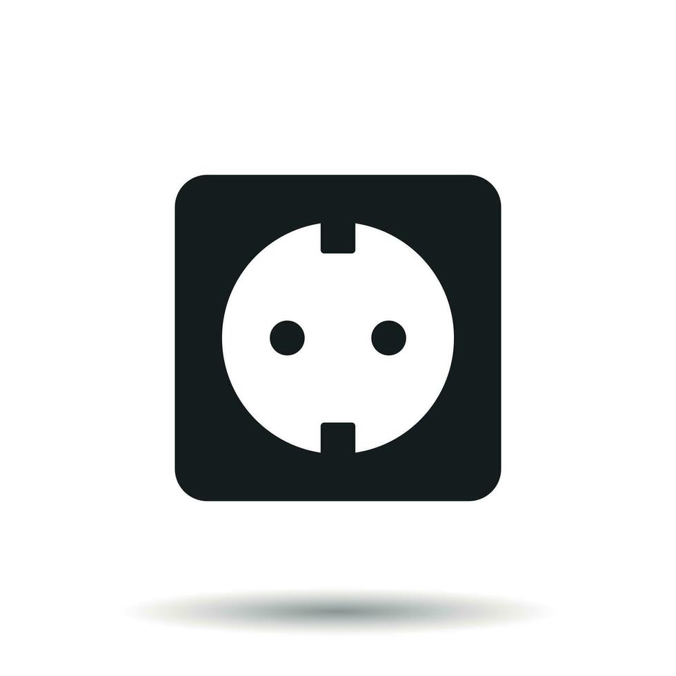 Extension cord vector icon. Electric power socket flat illustration on white background.