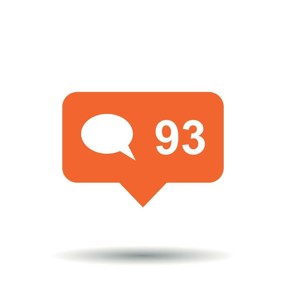 Like, comment, follower icon. Flat vector illustration with speech bubble on white background.