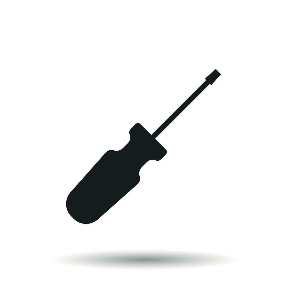 Screwdriver flat icon vector illustration. Screwdriver repair tool on white background.