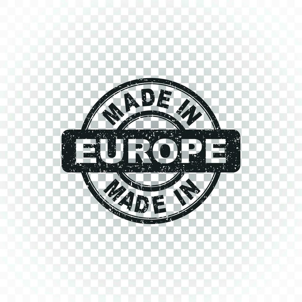 Made in Europe stamp. Vector illustration on isolated background