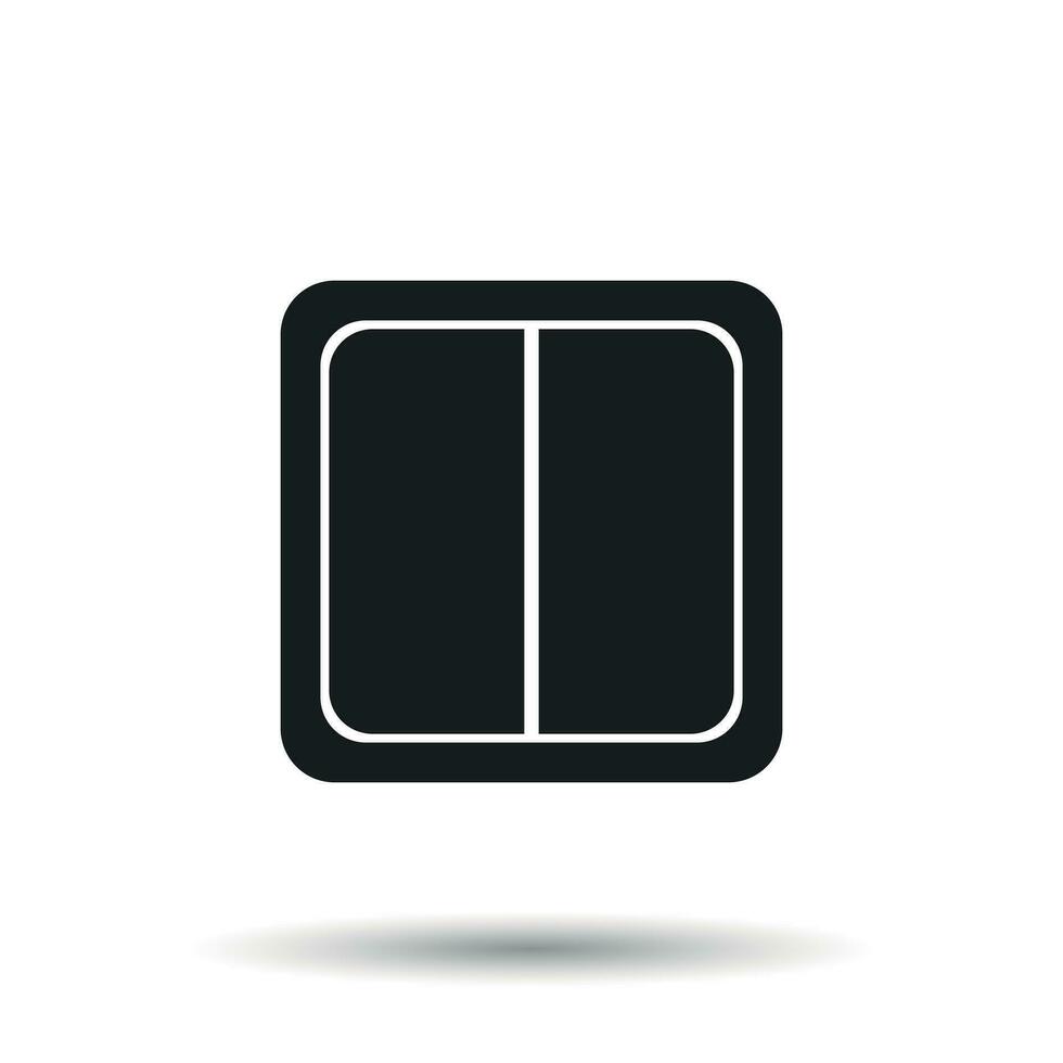 Electric light switch icon. Electric switch flat vector illustration on white background.