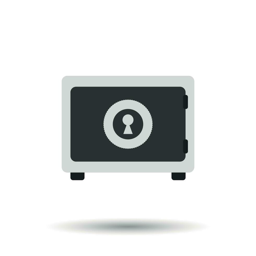 Money safe icon. Vector illustration in flat style on isolated background.