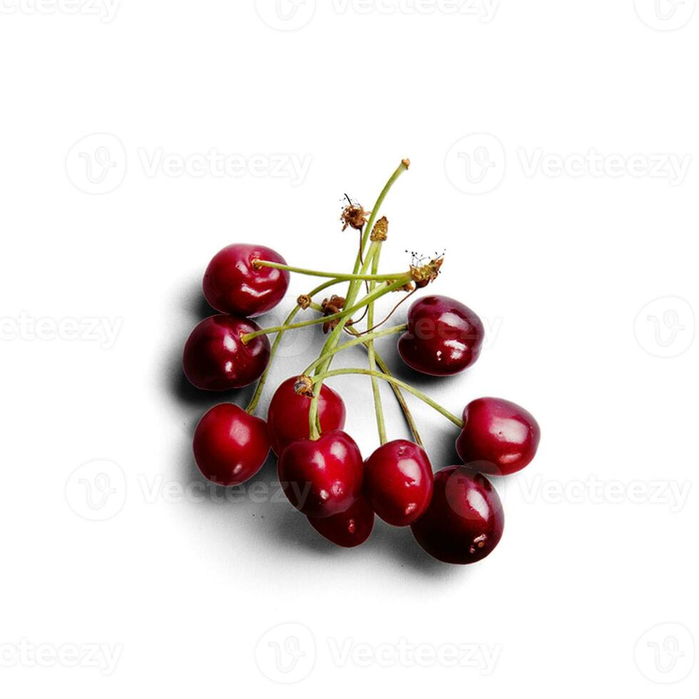 Fresh juicy cherry isolated on the white background photo