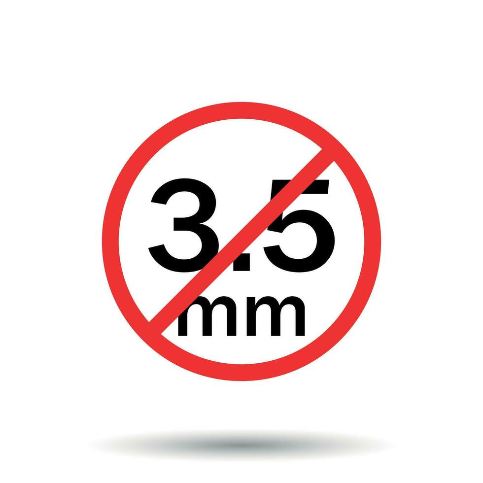 audio Jack 3,5 mm en prohibición signo. icono vector ilustración.