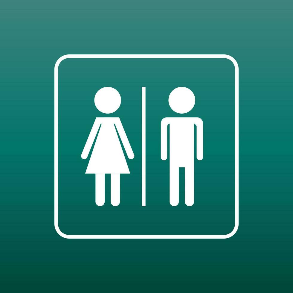 Vector man and woman icon on green background. Modern flat pictogram. Simple flat symbol for web site design.