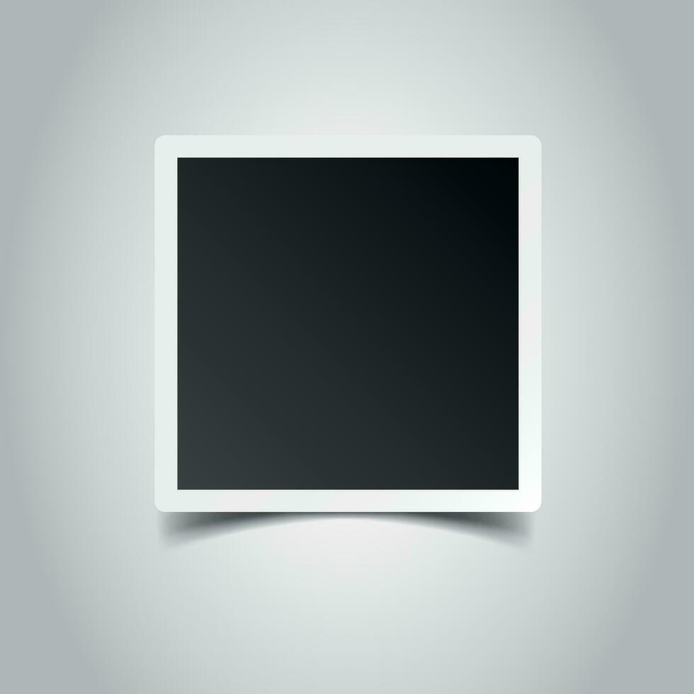 Photo frame on gray background. For your photography and picture. Vector illustration