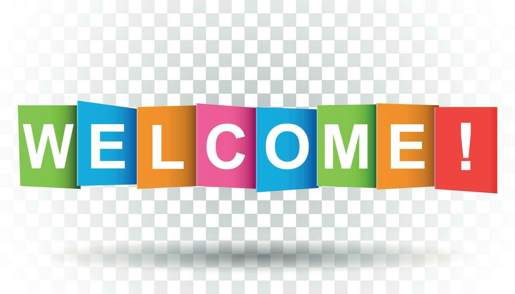 Welcome tag. Market message. Flat vector illustration on isolated background