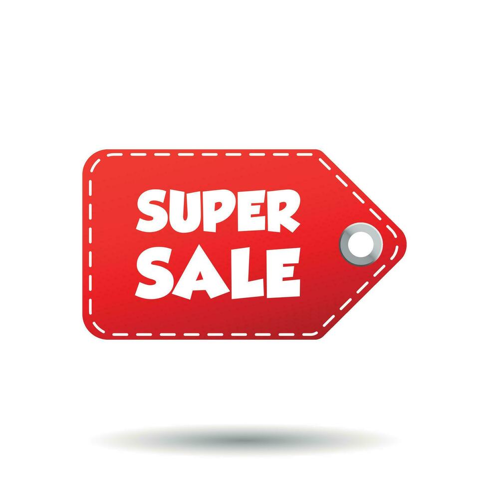 Super sale hang tag. Label vector illustration on white background