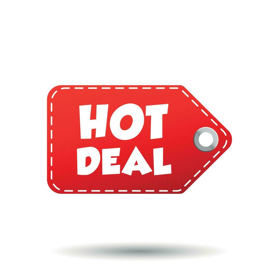Hot deal hang tag. Label vector illustration on white background