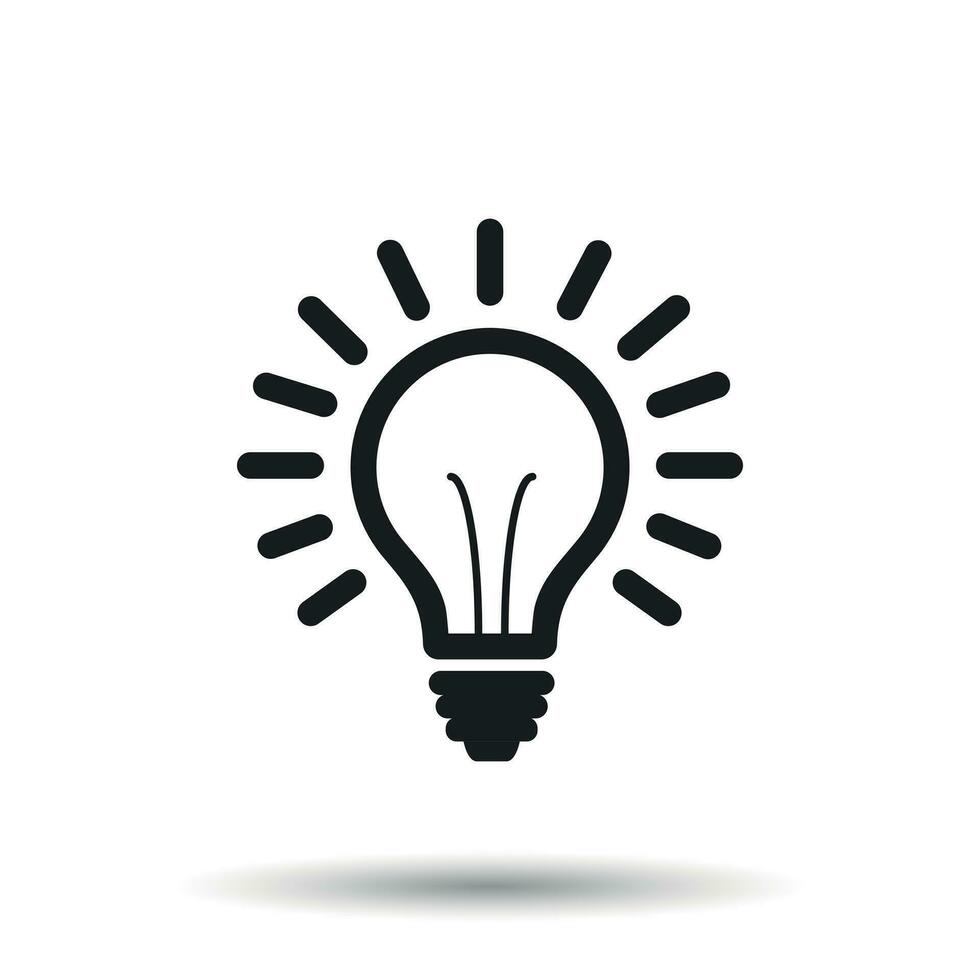 Light bulb line icon vector on white background. Idea sign, solution, thinking concept.