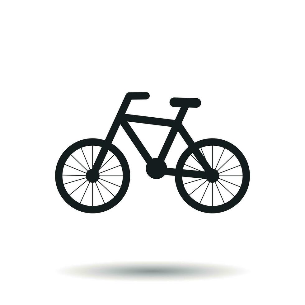 bicicleta silueta icono en blanco antecedentes. bicicleta vector ilustración en plano estilo. íconos para diseño, sitio web.