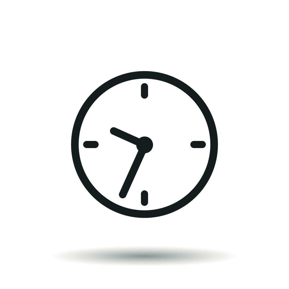 Clock icon, flat design. Vector illustration on white background