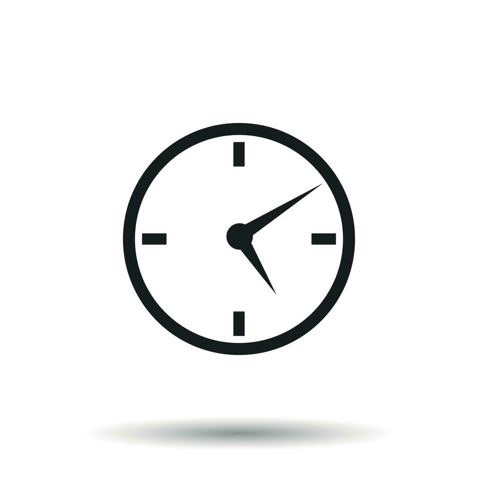 Clock icon, flat design. Vector illustration on white background