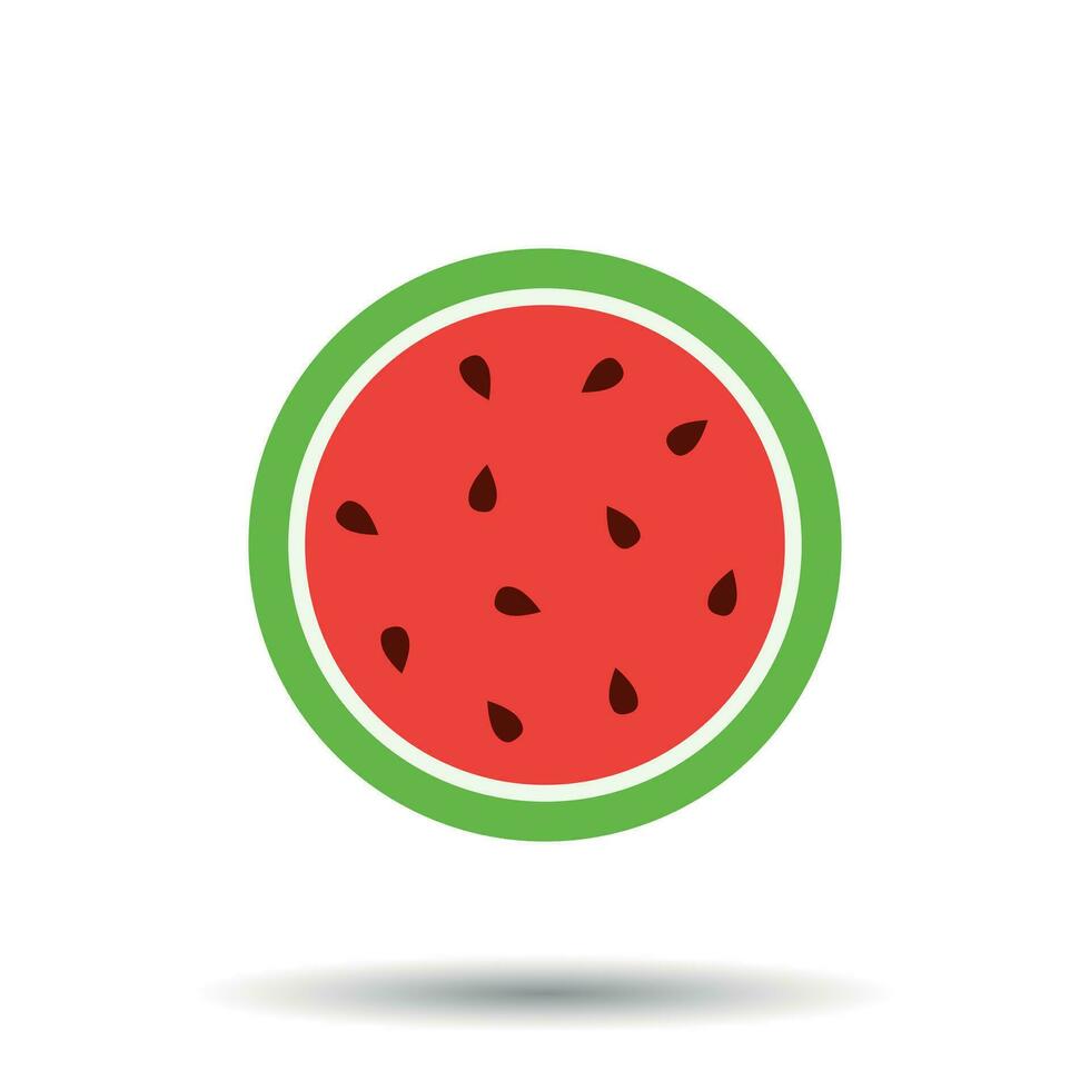 Watermelon icon. Juicy ripe fruit on white background vector