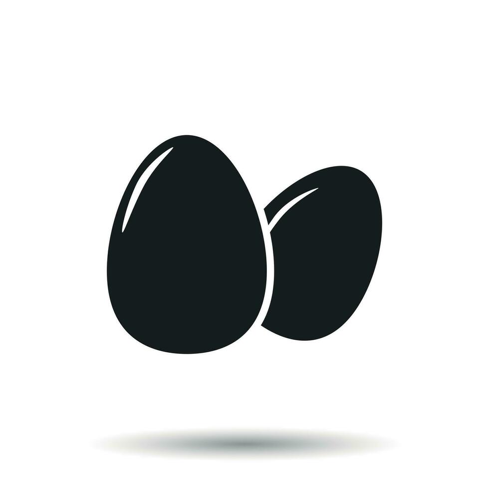 huevo icono. plano vector ilustración en blanco antecedentes