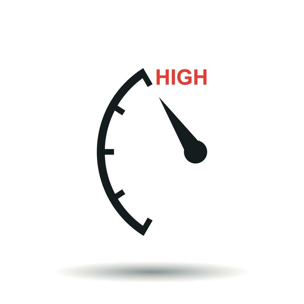 Speedometer, tachometer, fuel high level icon. Flat vector illustration on white background