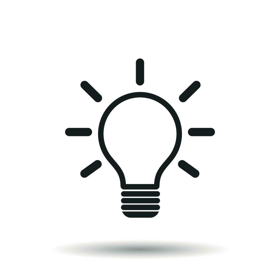 Light bulb icon on white background. Idea flat vector illustration. Icons for design, website.