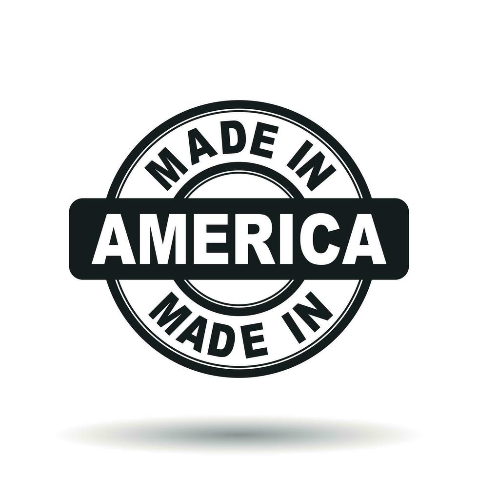 Made in America black stamp. Vector illustration on white background