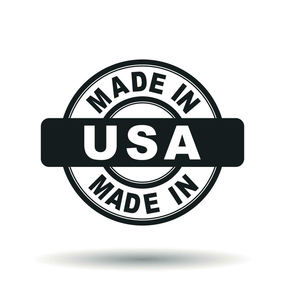 Made in USA, America black stamp. Vector illustration on white background