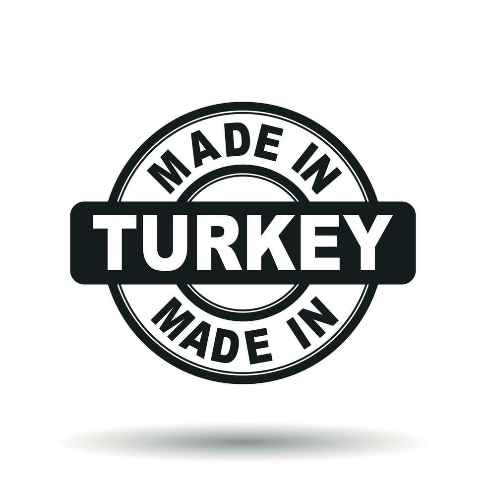 Made in Turkey black stamp. Vector illustration on white background