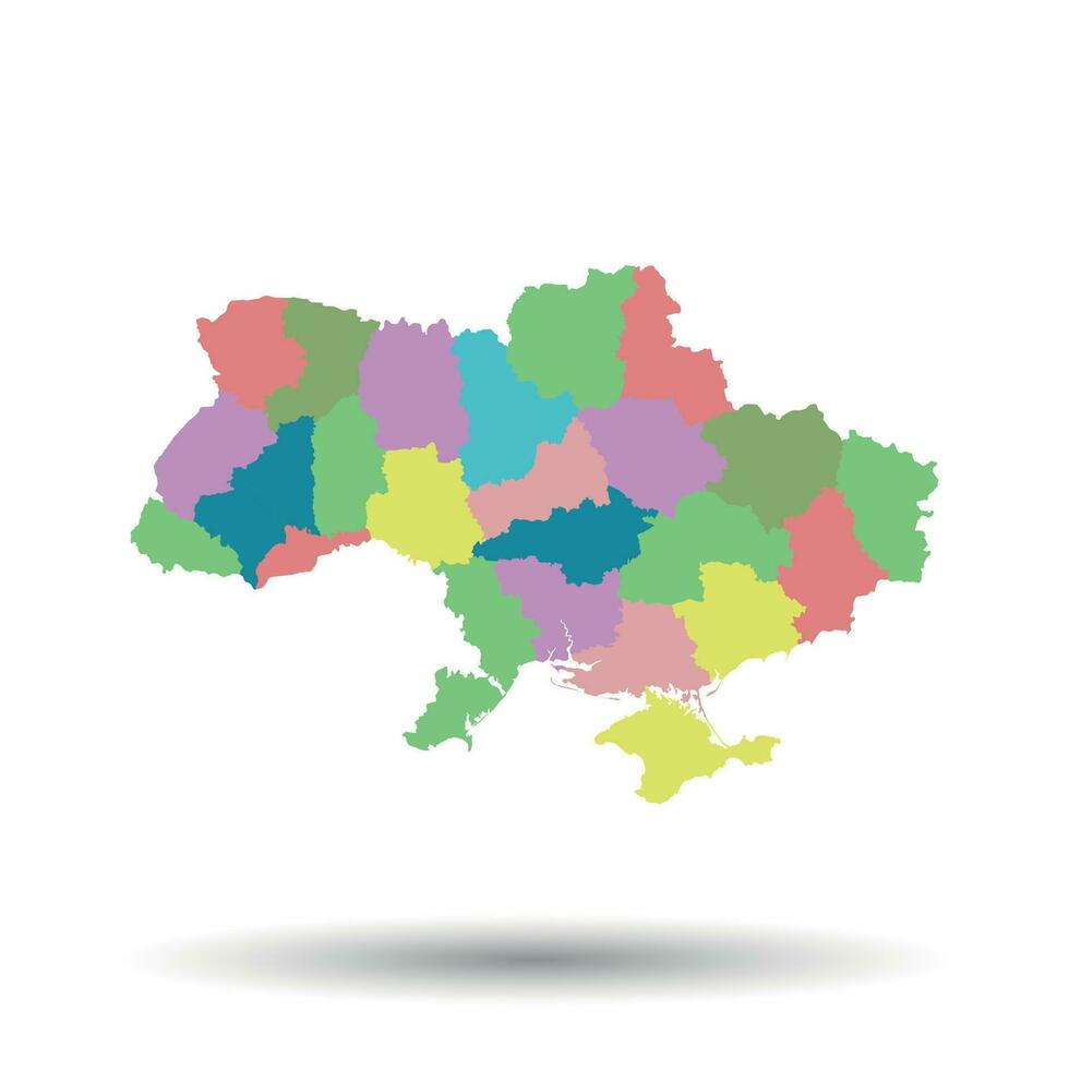 Ukraine map icon. Flat vector illustration. Ukraine sign symbol with shadow on white background.