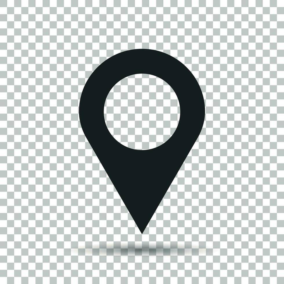 Pin icon vector. Location sign in flat style isolated on isolated background. Navigation map, gps concept. vector